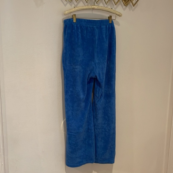 Monrow | Terrycloth High-Waisted Flare Sweatpants |Cerulean (Size L) - Picture 6 of 8